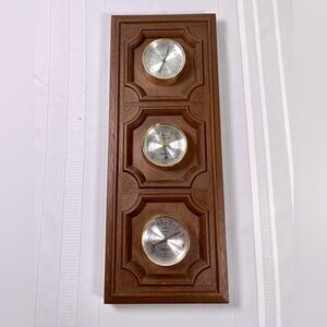 VTG 70s Springfield Weather Station Wall Thermometer Barometer Hygrometer MCM